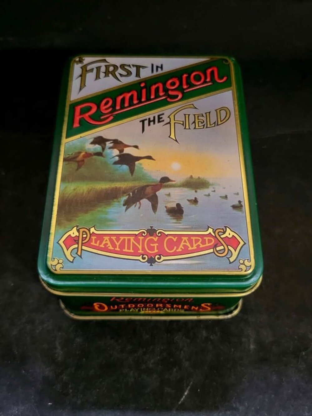 Vintage Remington Arms Company "First in the Field" Playing Card Tin